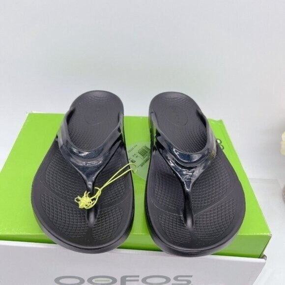 OOFOS OOlala Flip Flop Waterproof Thong Black Womens Size US 6/ EU 37 - Picture 3 of 9